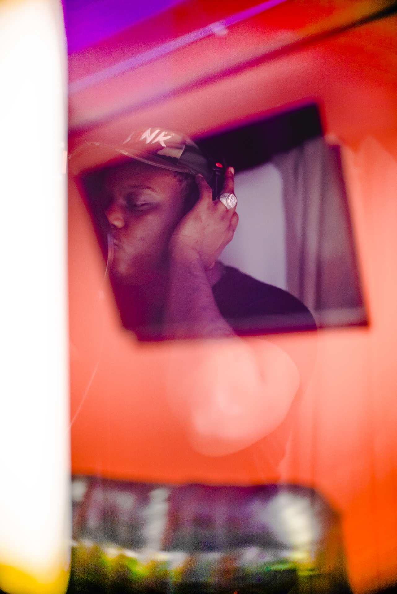 Man singing in the studio